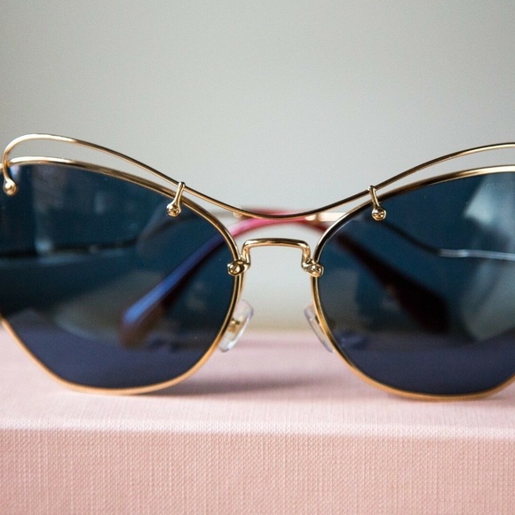 MIU MIU Butterfly Sunglasses Women’s Red Tips MU56 - Picture 2 of 8